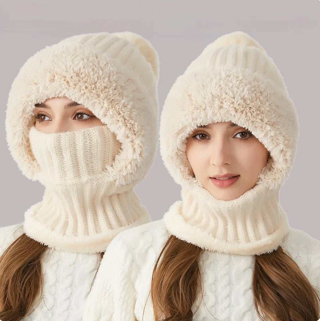 Bonnet-Cagoule CozyFur à Pompon (ÉDITION LIMITÉE)