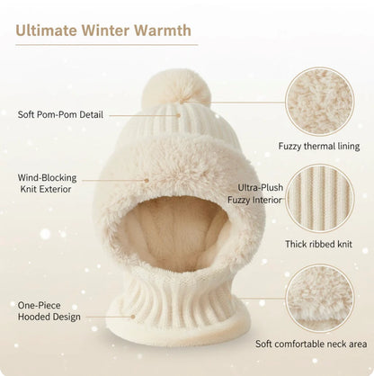 Bonnet-Cagoule CozyFur à Pompon (ÉDITION LIMITÉE)