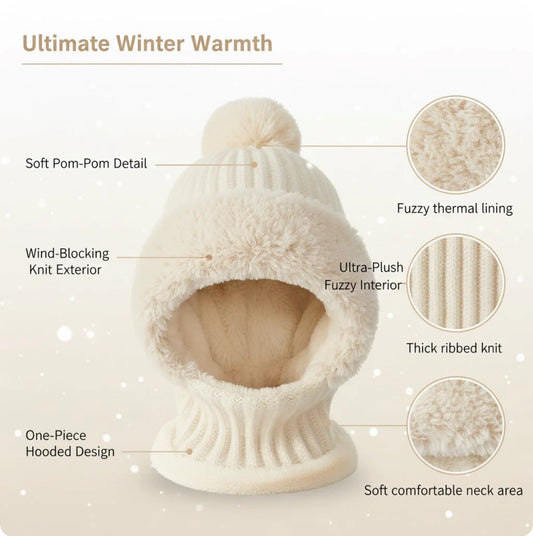 Bonnet-Cagoule CozyFur à Pompon (ÉDITION LIMITÉE)