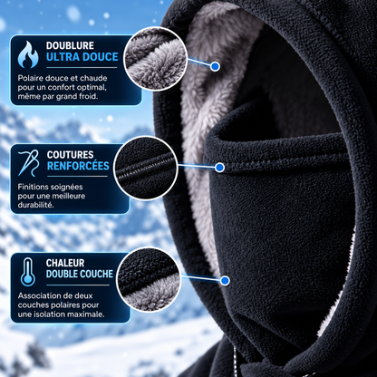 Cagoule Polaire à Capuche 3-en-1 – Capuche, Masque et Tour de cou